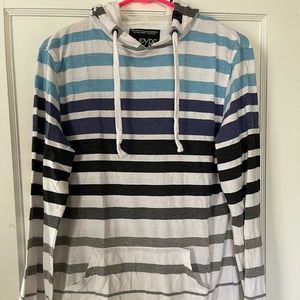 Empyre Mens/ Guys White striped Pullover Hoodie SMALL